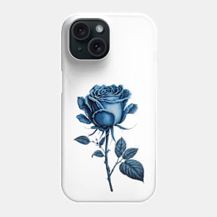 Blue Rose Drawing, Flower Drawing, Gift For Her Phone Case