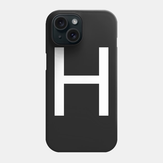 Helvetica H in white Phone Case by winterwinter