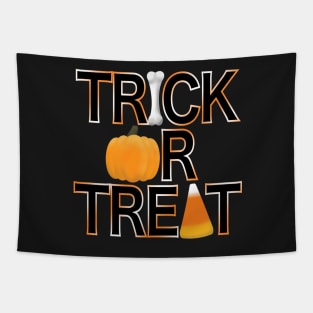 Trick or Treat - Bone, Pumpkin, Candy Corn Tapestry