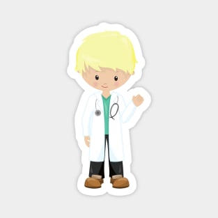 Doctor, Lab Coat, Medicine, Cute Boy, Blond Hair Magnet