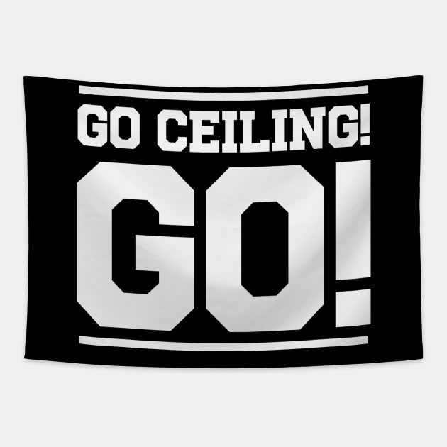 Go Ceiling Go! Funny Ceiling Fan Halloween Costume Tapestry by BamBam