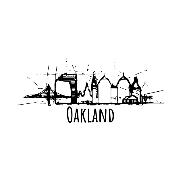 Beautiful Oakland California Funny Skyline by DimDom