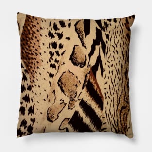 1980s brown black tan cheetah leopard safari animal print Pillow