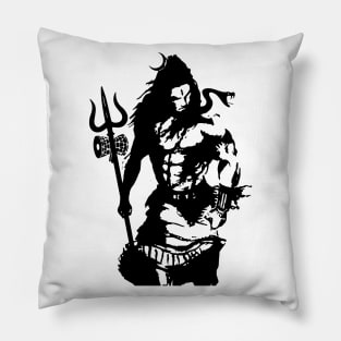 Lord Shiva Art Angry Trishul T-shirt Pillow