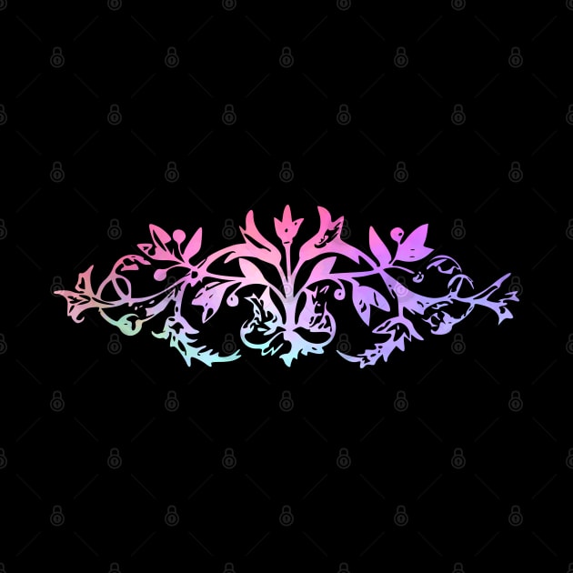 Silhouette Flower Pastel Abstract Pattern by Mazz M