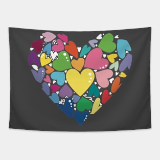 Rainbow Hearts: Love's Kaleidoscope Tapestry