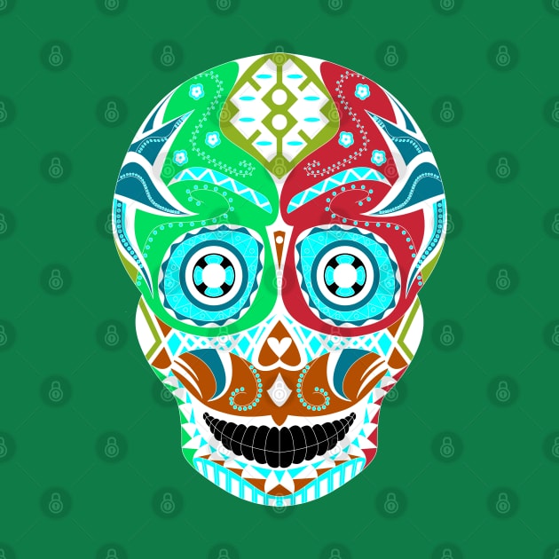 pro wrestling mask with candy skull pattern ecopop by jorge_lebeau