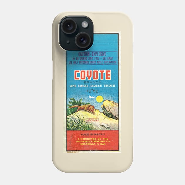 VINTAGE FIRECRACKER COYOTE Phone Case by kakeanbacot