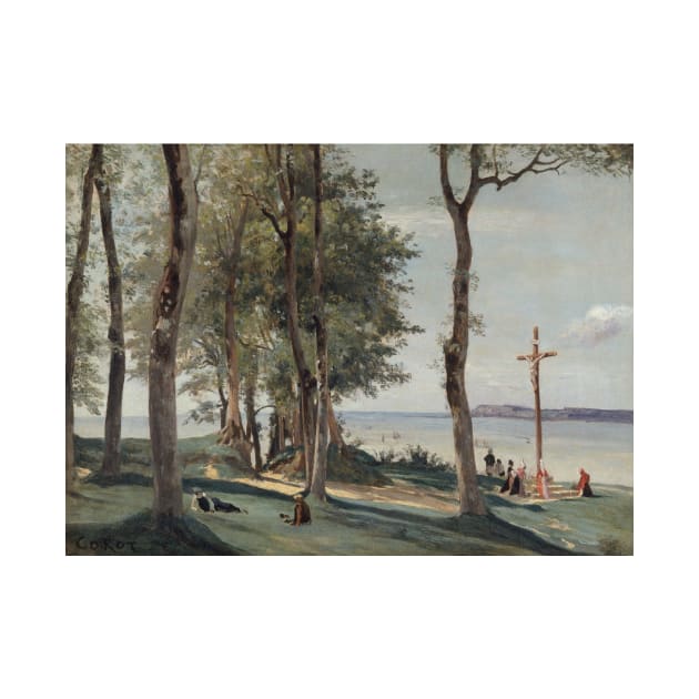 Honfleur - Calvary by Jean-Baptiste-Camille Corot by Classic Art Stall