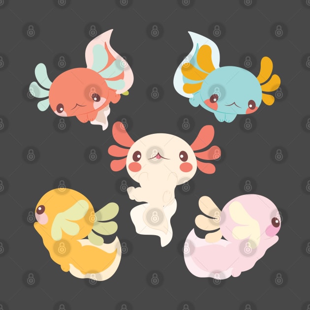 Kawaii Axolotls by LikeSuperKawaii