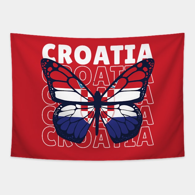 I Love Croatia // Croatian Flag // Croatian Pride Tapestry by SLAG_Creative