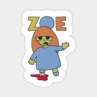 Zoe - the cute little zombie girl Magnet