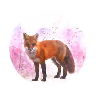 Pink Fields Fox T-Shirt