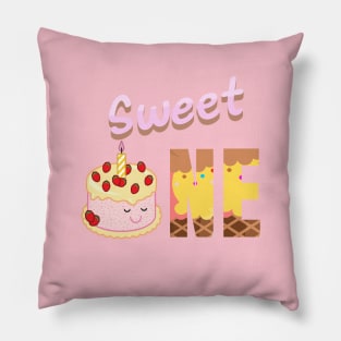 First Birthday Cake Sweet One Pillow