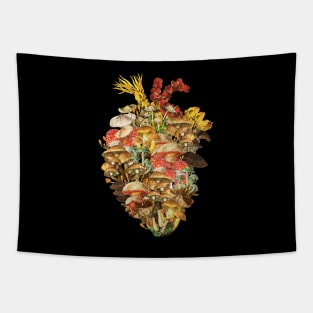 Mushroom Heart Cordyceps Fungi Vintage by Tobe Fonseca Tapestry