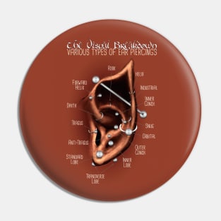 Elven Ear Piercing Chart, Dark Tone Skin Pin