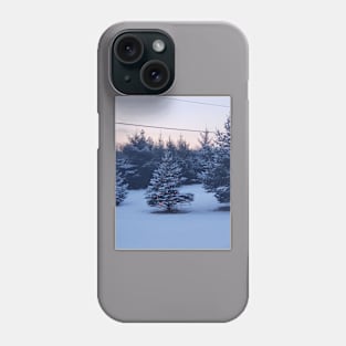 Christmas tree in the snow Phone Case