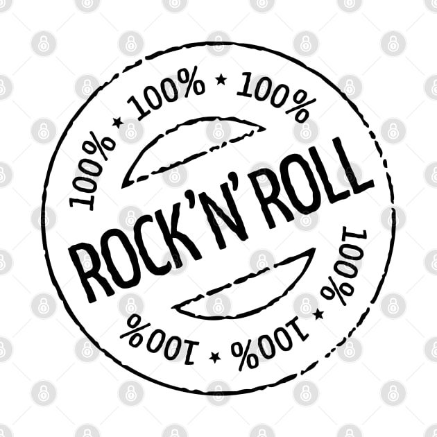 100% Rock 'n' Roll Stamp (Black) by MrFaulbaum