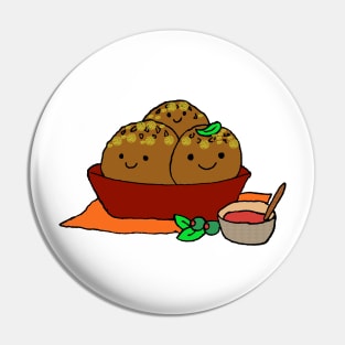 Cute Meatballs Pin