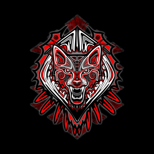 Wolf Tattoo Style Haida Art by BluedarkArt