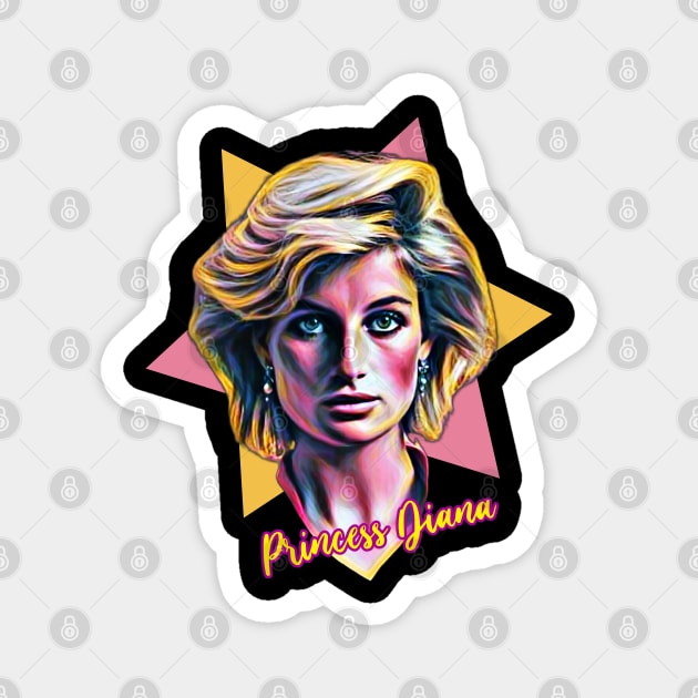 Princess Diana 80s Retro Aesthetic Magnet by Trendsdk