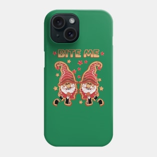 Bites Me Gingerbread Man Santa Phone Case