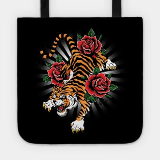 Vintage Tiger Tattoo Flash Tote