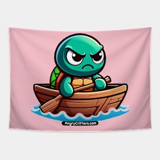 Angry Critters - Turtle in a Row Boat Tapestry