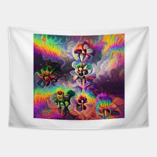 Psychedelic Flowers Tapestry