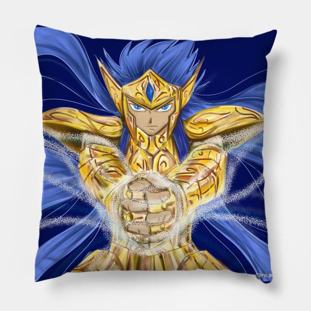 Camus the gold saint Pillow by jorge_lebeau