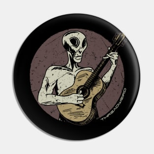 Alien Acoustic Guitar Pin