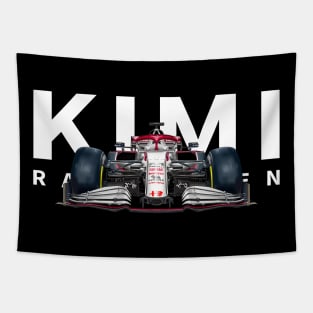 Vintage Kimi Raikkonen No 7 Sport Car Racing Tapestry