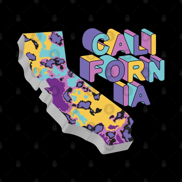 California State Map Art by Designoholic