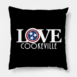 LOVE Cookeville Tennessee (white text) Pillow