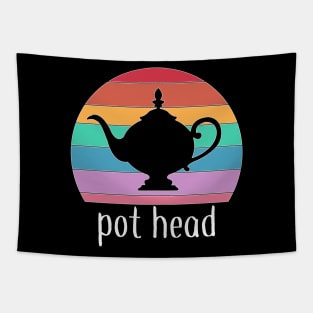 Tea Pot Head Rainbow Tapestry