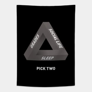 Impossible Triangle of Student Life - Greyscale Tapestry