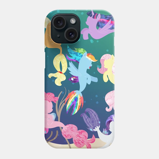 Main Six Seaponies Phone Case by illumnious