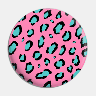 Hand Drawn Pink Leopard Print Pop Art Pattern Pin