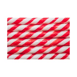 Red and White Candy Cane Photo Christmas Stripes T-Shirt