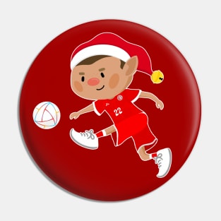 Tunisia football Christmas elf. Football World Cup soccer T-Shirt Pin