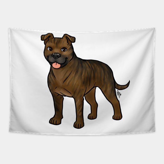 Dog - American Staffordshire Terrier - Natural Brown Brindle Tapestry by Jen's Dogs Custom Gifts and Designs