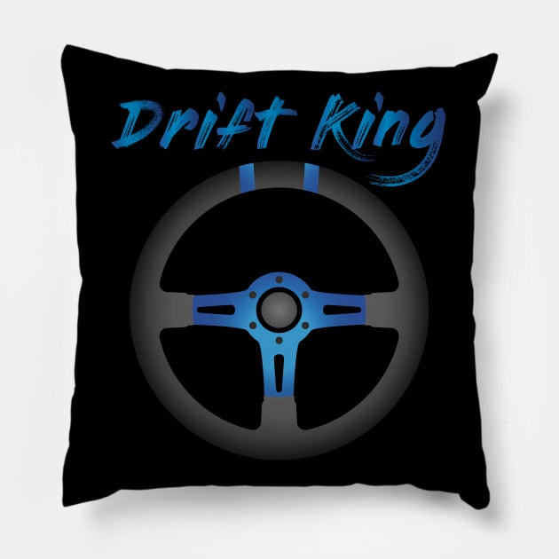 Drift King Blue Pillow by turboosted