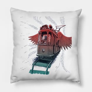 winged tram Pillow