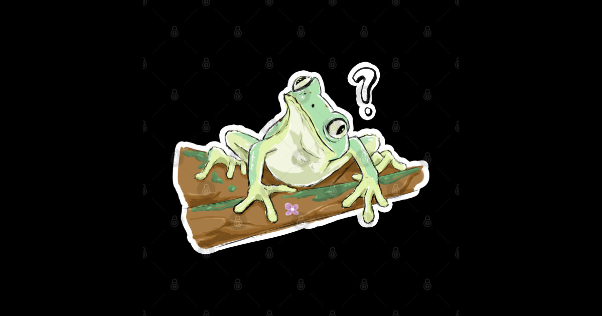 Confused Frog - Frog - Sticker | TeePublic