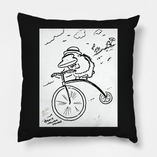 Penny Farthing Ape Hurtles Down the Hill Pillow