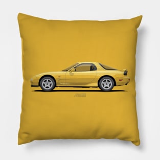 RX7 FD3S Competition Yellow Mica Pillow