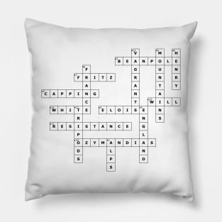 (1967TWM) Crossword pattern with words from a famous 1967 science fiction book. Pillow