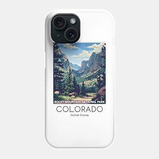 A Vintage Travel Illustration of the Rocky Mountain National Park - Colorado - US Phone Case