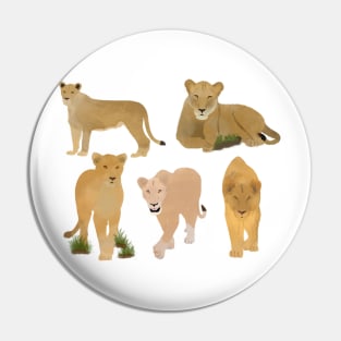 Fierce Lioness Pattern Pin