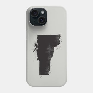 Ski Vermont Skier Distressed Black Illustration Phone Case